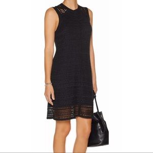 Theory Navy Blue Crotchet Knit Dress with Slip